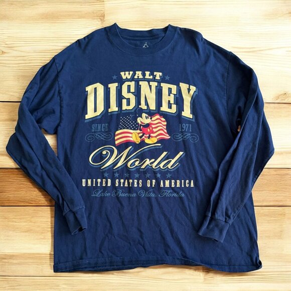 Walt Disney World Other - WALT DISNEY WORLD Vintage USA Blue Long Sleeve T Shirt Size XL